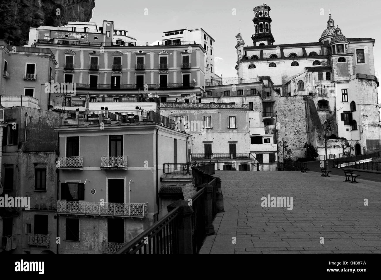 Città di Atrani - Amalfi Coast - Italy.Atrani è una città e un comune della Costiera Amalfitana in provincia di Salerno in Campania, Foto Stock