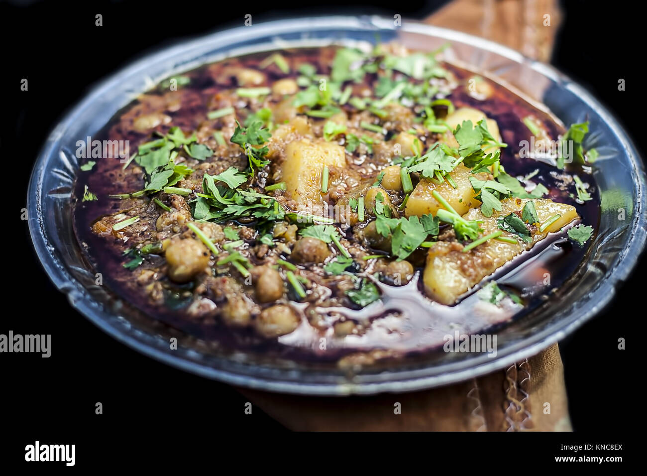 Keema popolare masala piatto in una lastra di vetro. Foto Stock