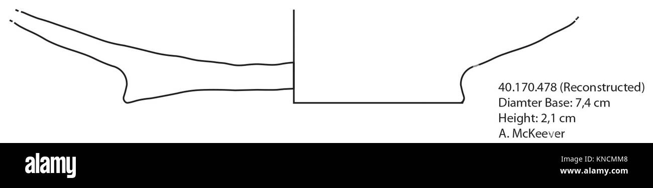 Questo frammento di ciotola della collezione MET mostra antiche tecniche di lavorazione della ceramica e decorazione per oggetti funzionali. Foto Stock