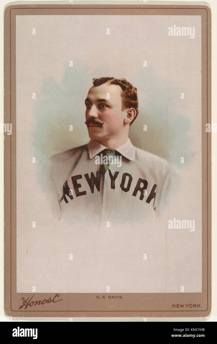G.S. Davis, New York, dalla serie delle celebrità di sport (N142) emessa da W. Duke, Sons & Co. Per promuovere il tabacco di taglio lungo onesto Foto Stock