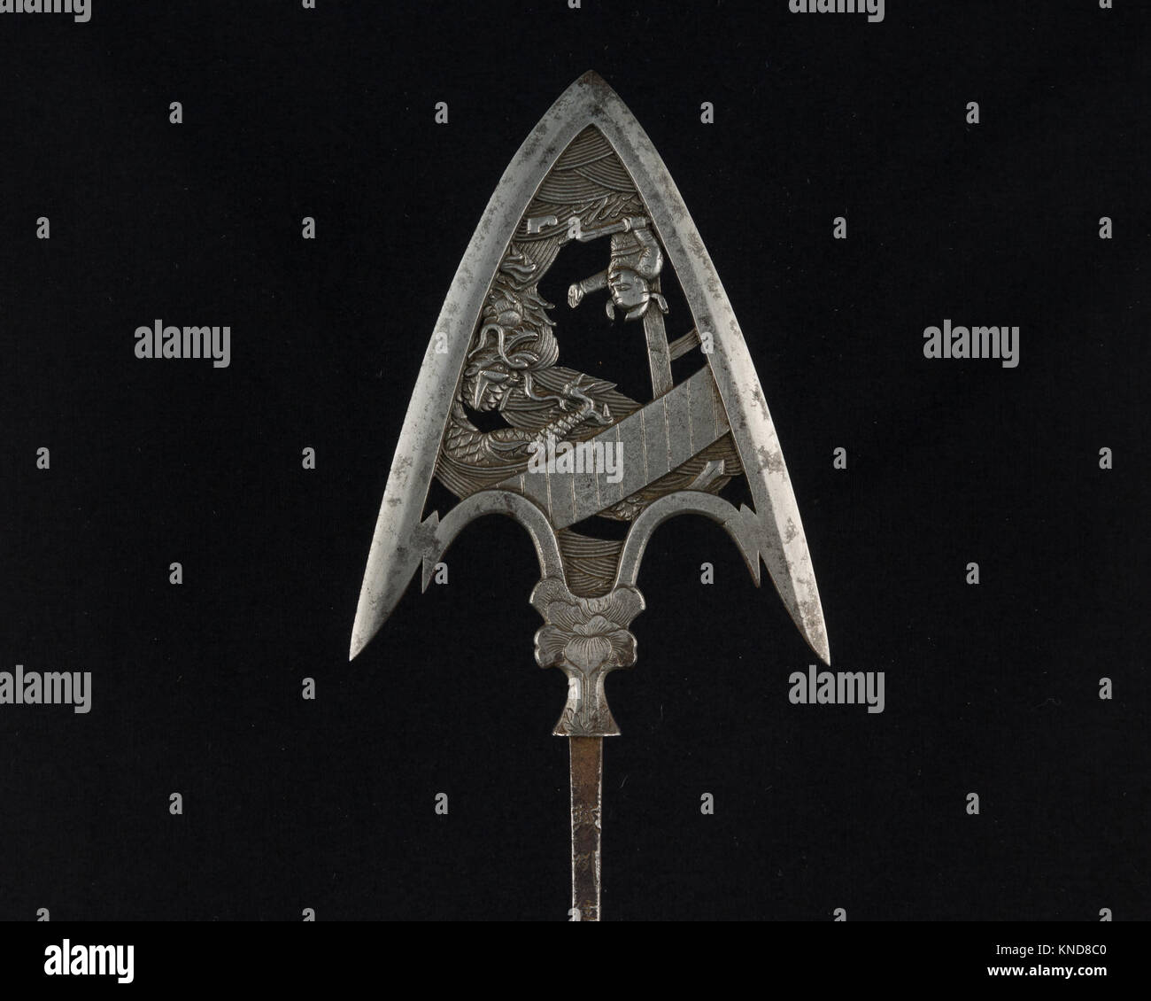 Arrowhead (YanonC493) SODDISFATTE LC-36 25 2620-001 23780 Giapponese, Arrowhead (Yanone), probabilmente del XVI secolo, acciaio, L. 18 3/4 in (47,6 cm); L. della testa 4. (10,2 cm); W. 2 7/8 in. (7.3 cm); Wt. 2.7 oz. (76,5 g). Il Metropolitan Museum of Art di New York. Il lascito di George C. Pietra, 1935 (36.25.2620) Foto Stock
