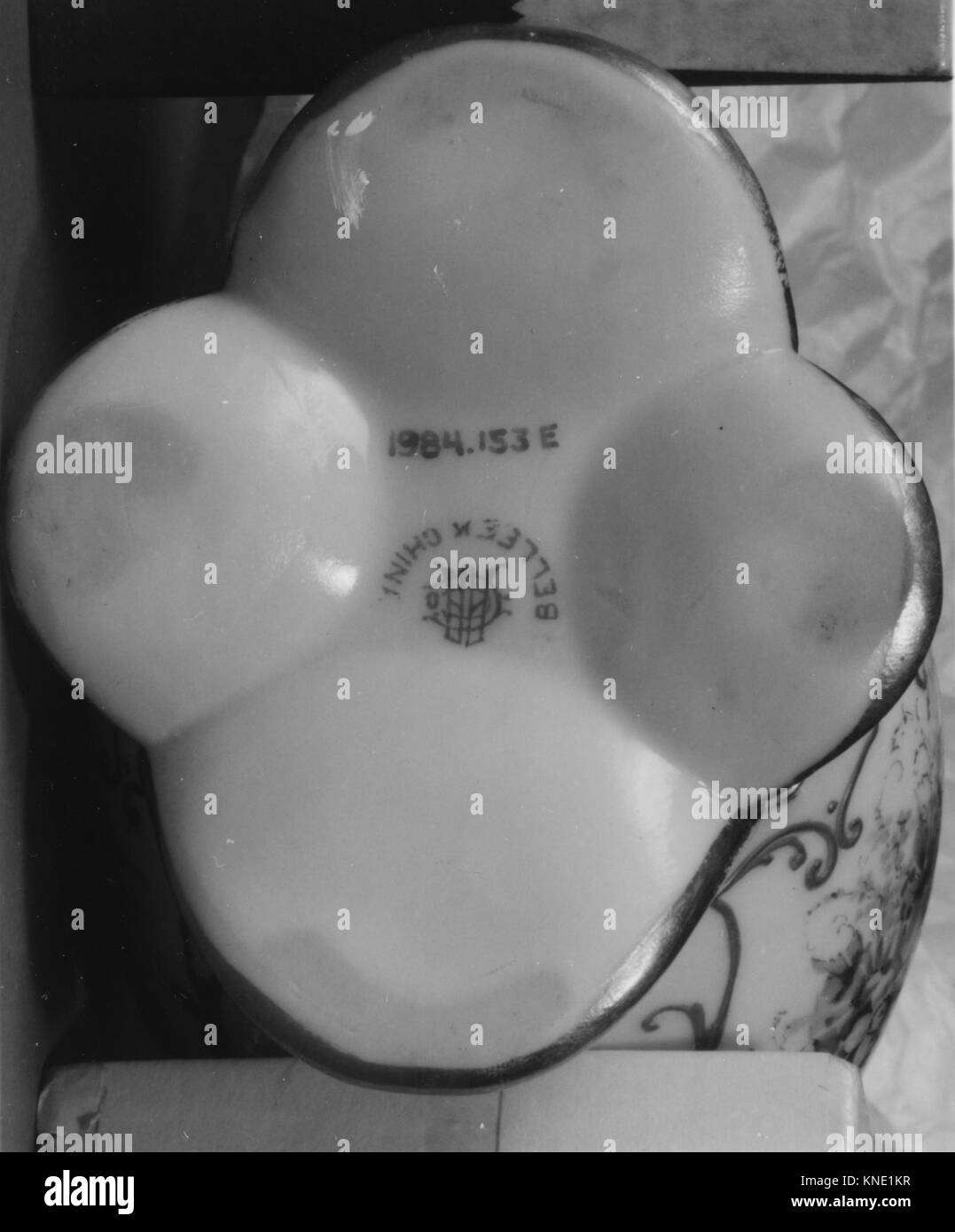 Questa cremosa in porcellana della American Art China Company, 1891-1894, dimostra l'artigianato della ceramica americana della fine del XIX secolo, combinando uso funzionale e design decorativo. Foto Stock