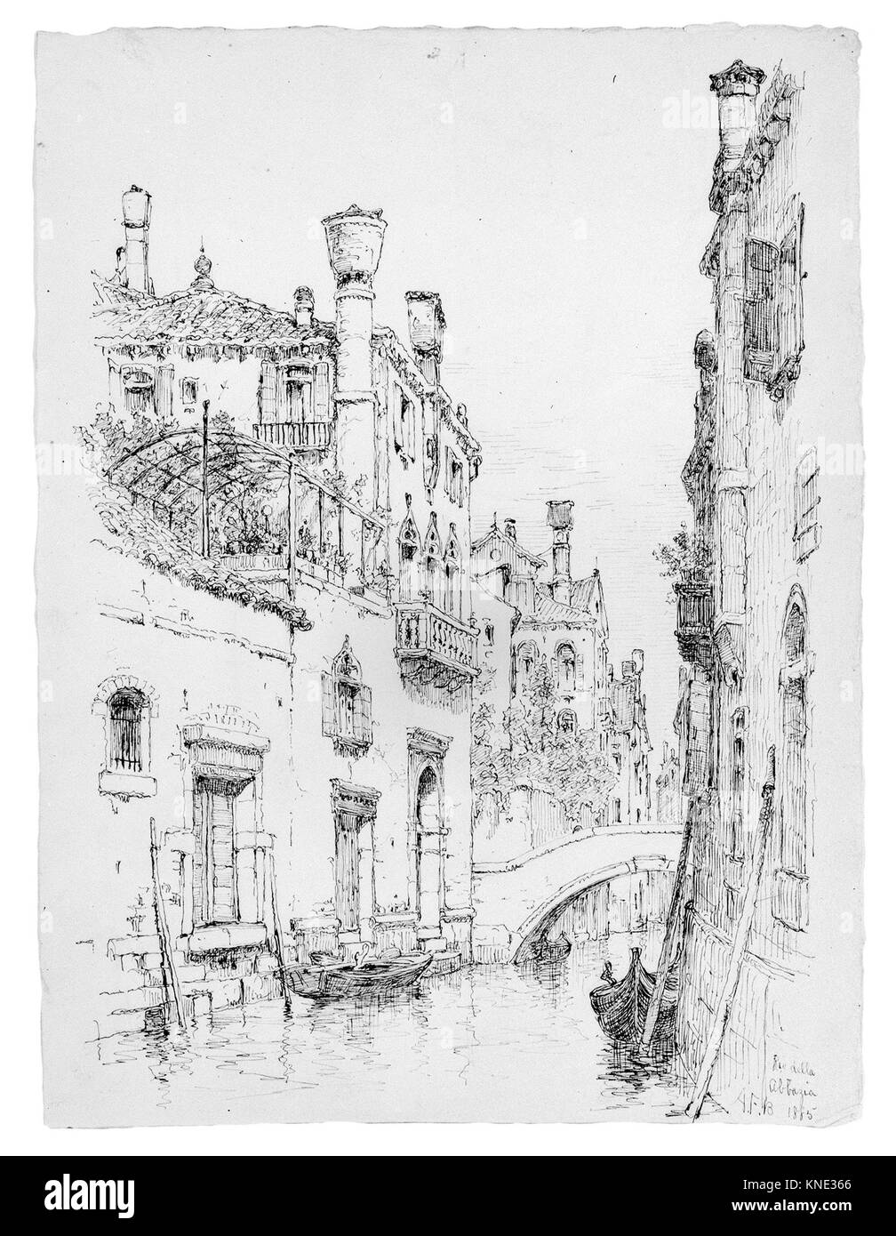 Questa vista del Canal San Cassiano di Venezia illustra i canali e l'architettura della città, sottolineando il significato culturale e storico dei corsi d'acqua veneziani. Foto Stock