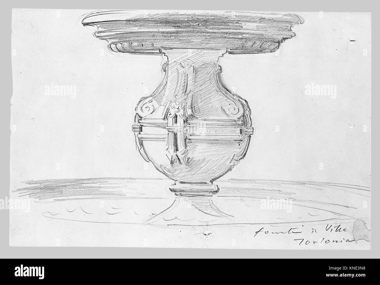 La Fontana di Villa Torlonia a Frascati, in Italia, è una fontana storica in un giardino di villa, che esemplifica l'architettura paesaggistica italiana, l'ornamento e il design. Foto Stock