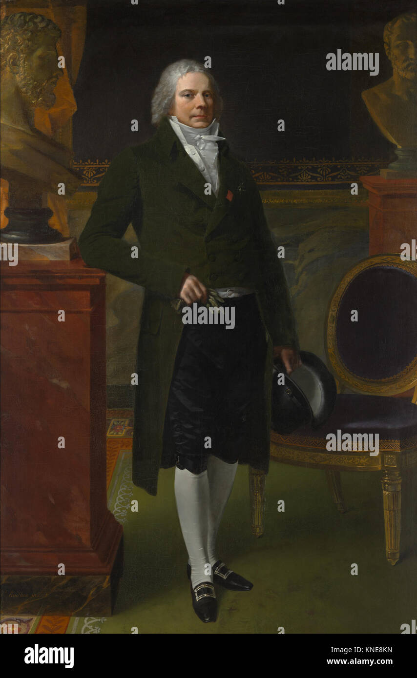 Questo ritratto di Charles Maurice de Talleyrand-Périgord di Francesco Gérard raffigura il diplomatico francese in stile neoclassico, riflettendo le convenzioni artistiche e il significato culturale del XVIII e XIX secolo. Foto Stock