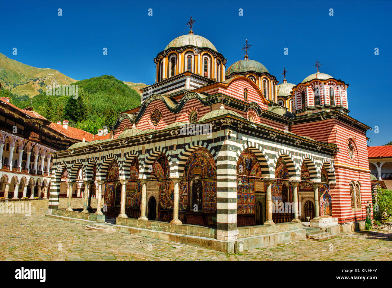 Il monastero di Rila, Bulgaria Foto Stock