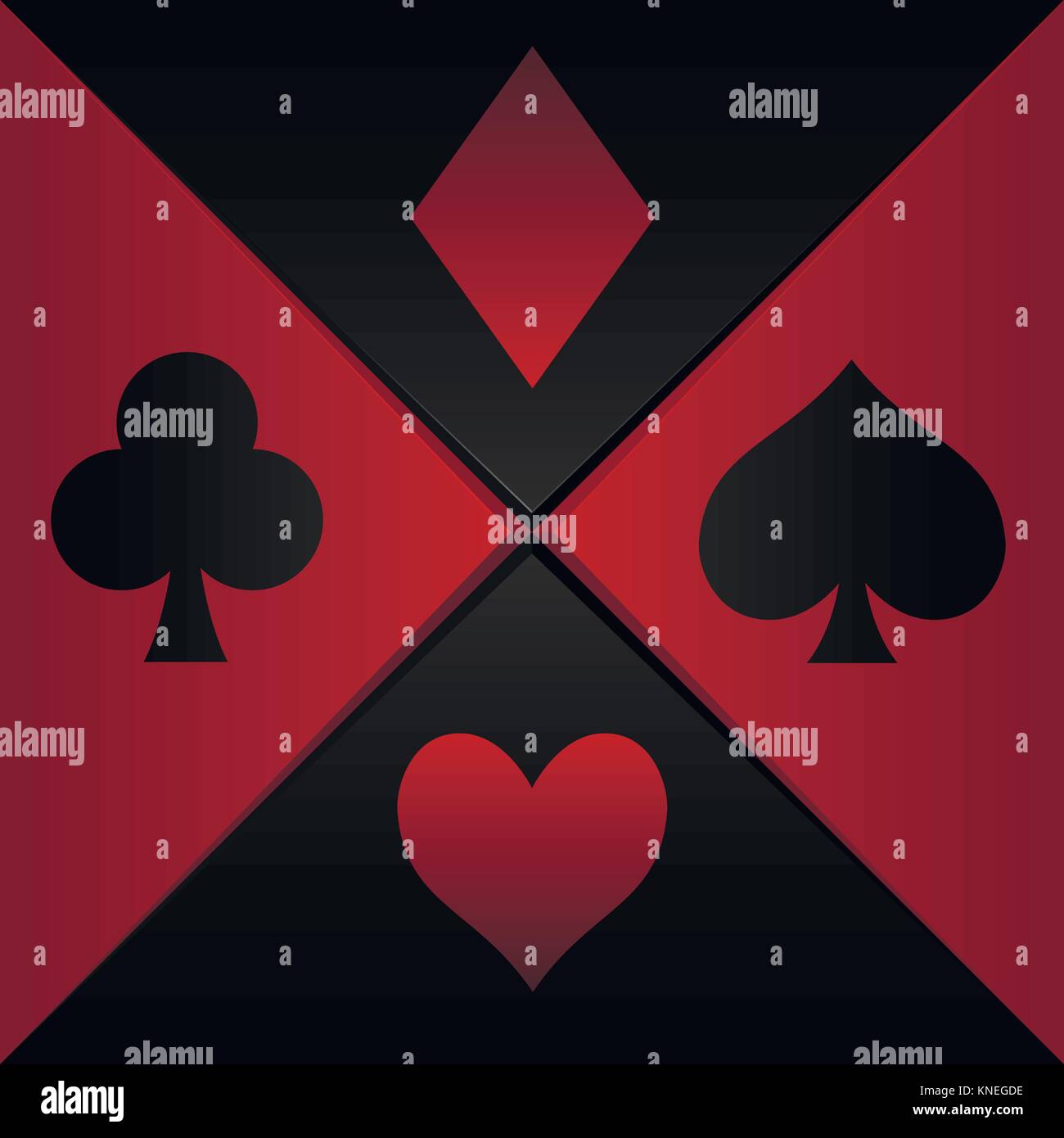 Per giocare a poker i simboli della scheda Illustrazione Vettoriale