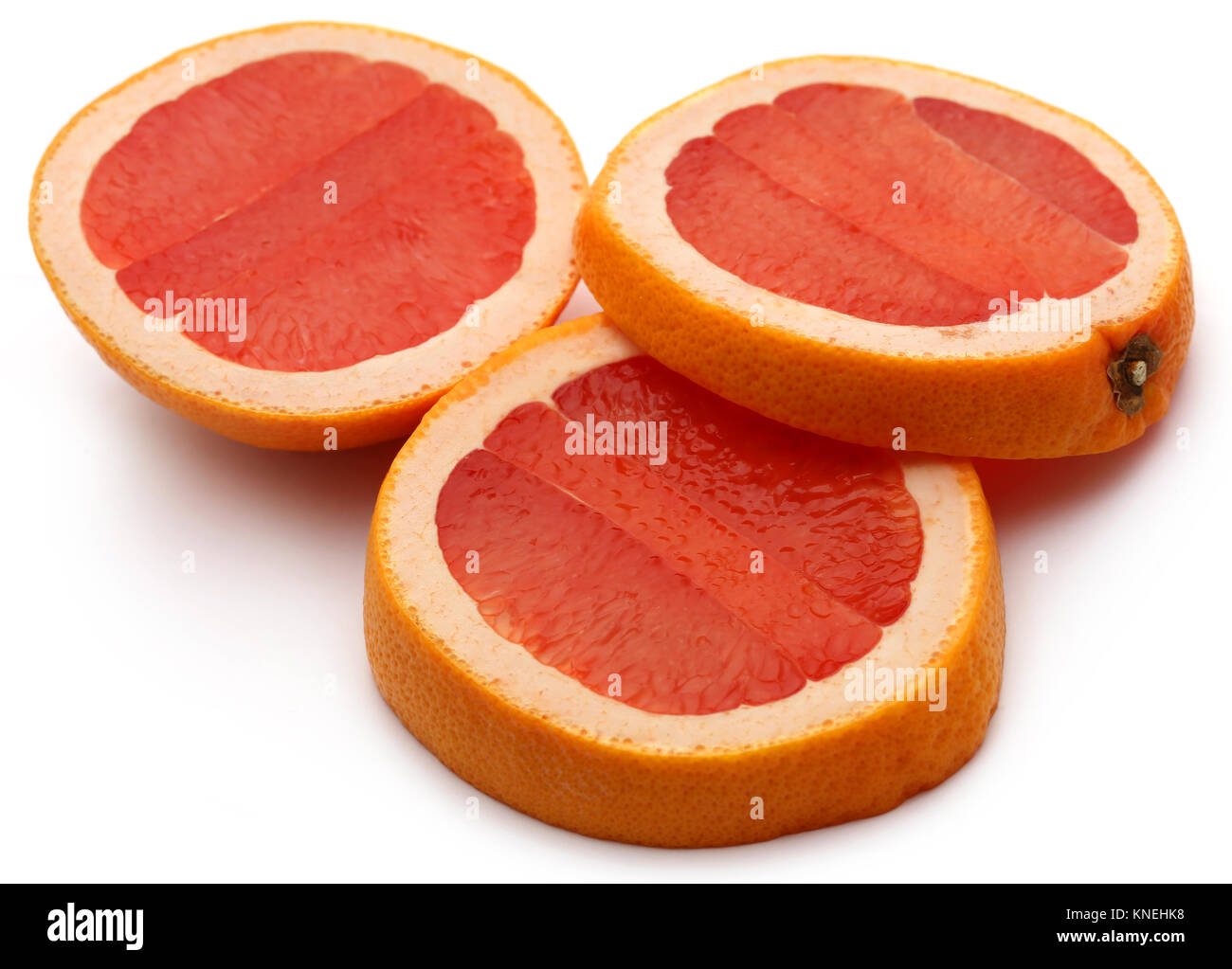 Pompelmo organico su sfondo bianco Foto Stock