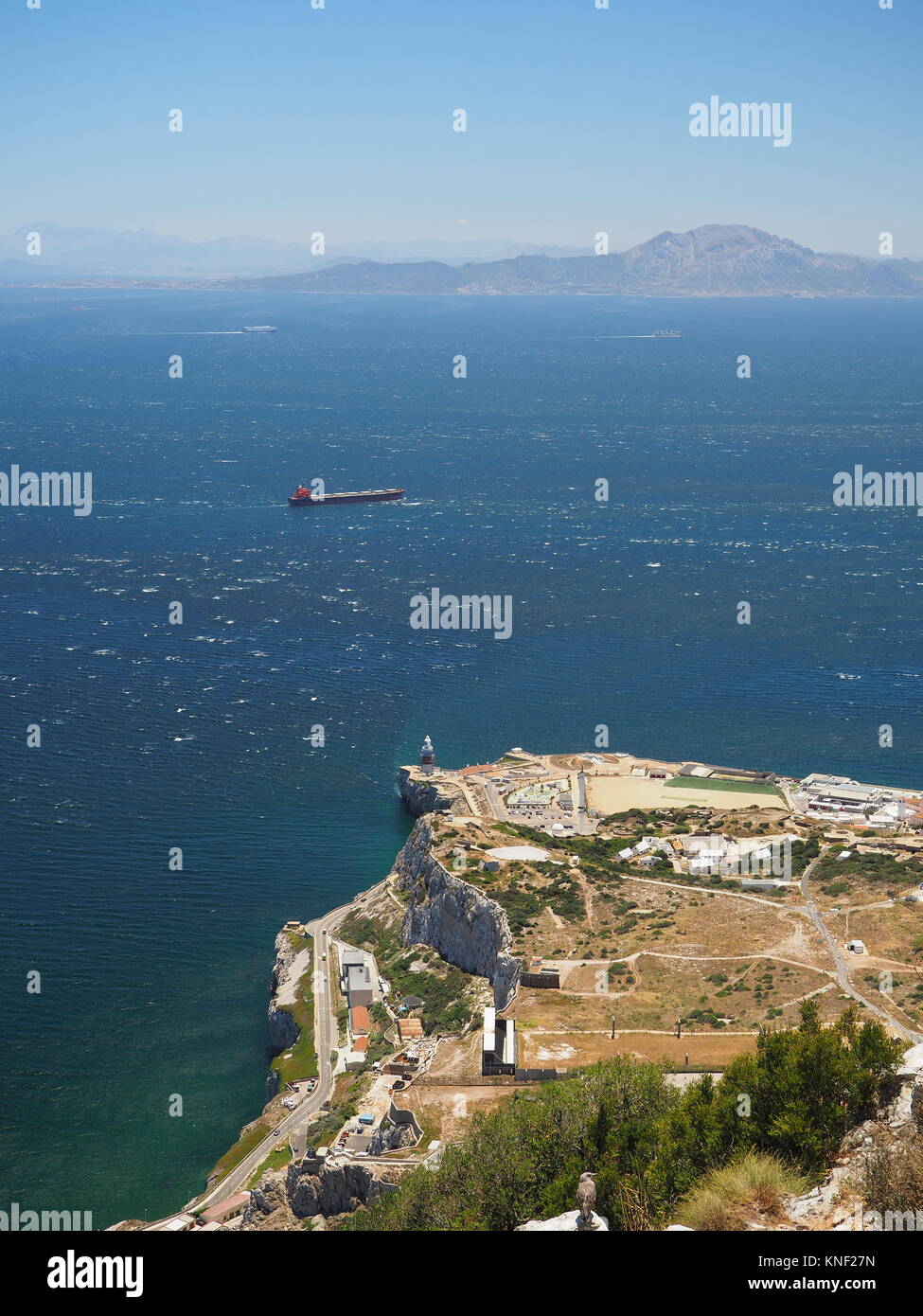 Vista dalla cima della rocca di Gibilterra Foto Stock