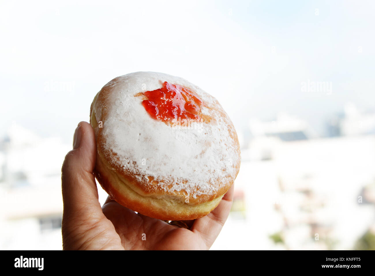 Hanukkah ciambella - Tradizionale festa ebraica cibo Foto Stock