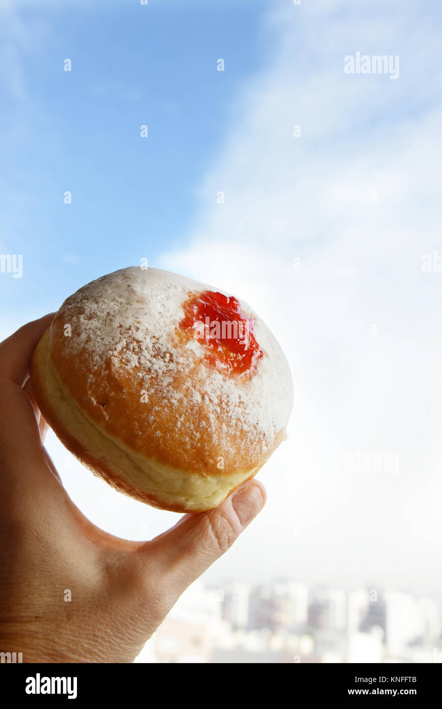 Hanukkah ciambella - Tradizionale festa ebraica cibo Foto Stock