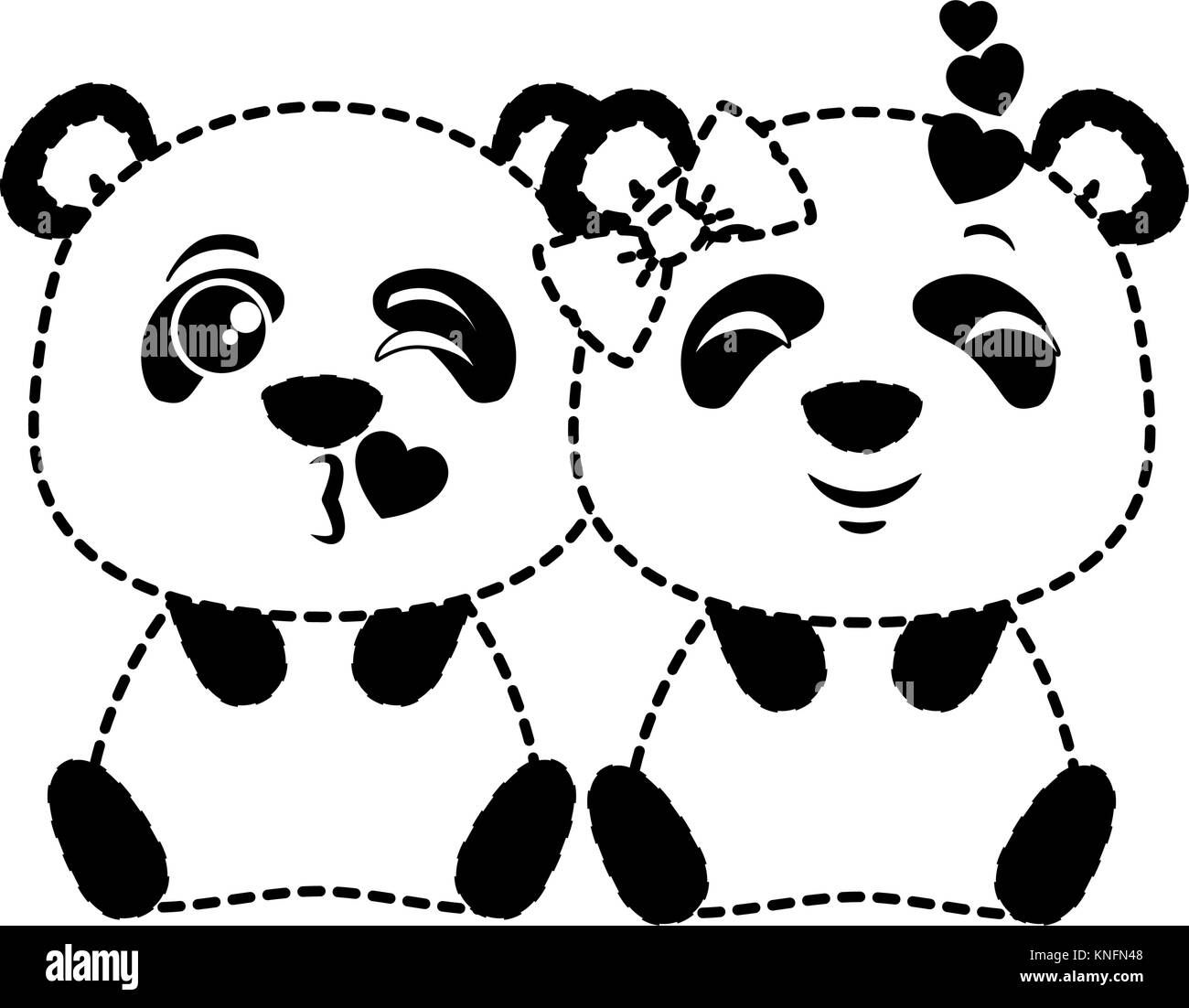 Carino grazioso panda emojis kawaii illustrazione vettoriale design Illustrazione Vettoriale