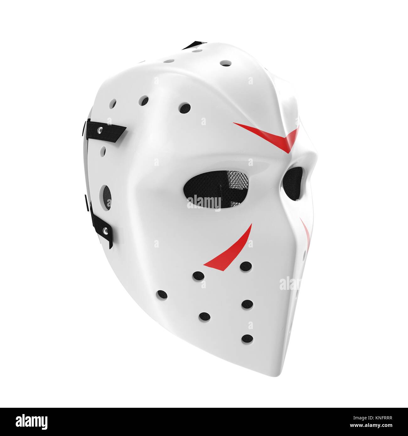 Scary hockey maschera di Halloween su bianco. 3D illustrazione Foto stock -  Alamy