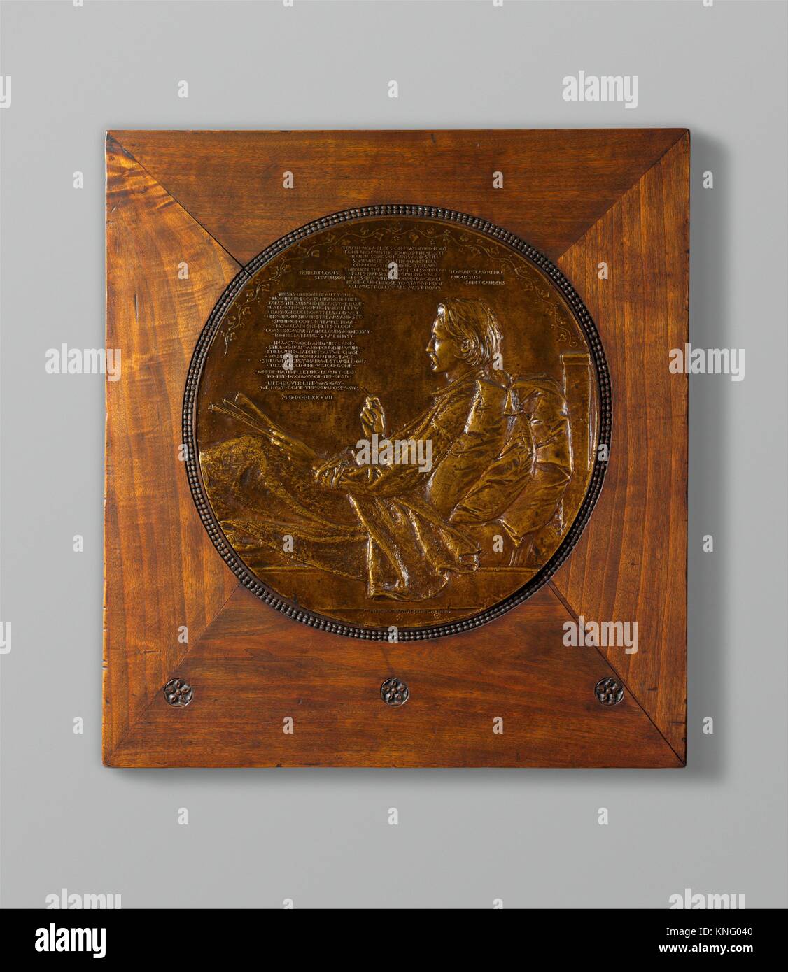 Robert Louis Stevenson. Artista: Augustus Saint-Gaudens (American, Dublino 1848-1907 Cornish, New Hampshire); data: 1887-88, cast 1898; mezzo: Bronzo; Foto Stock