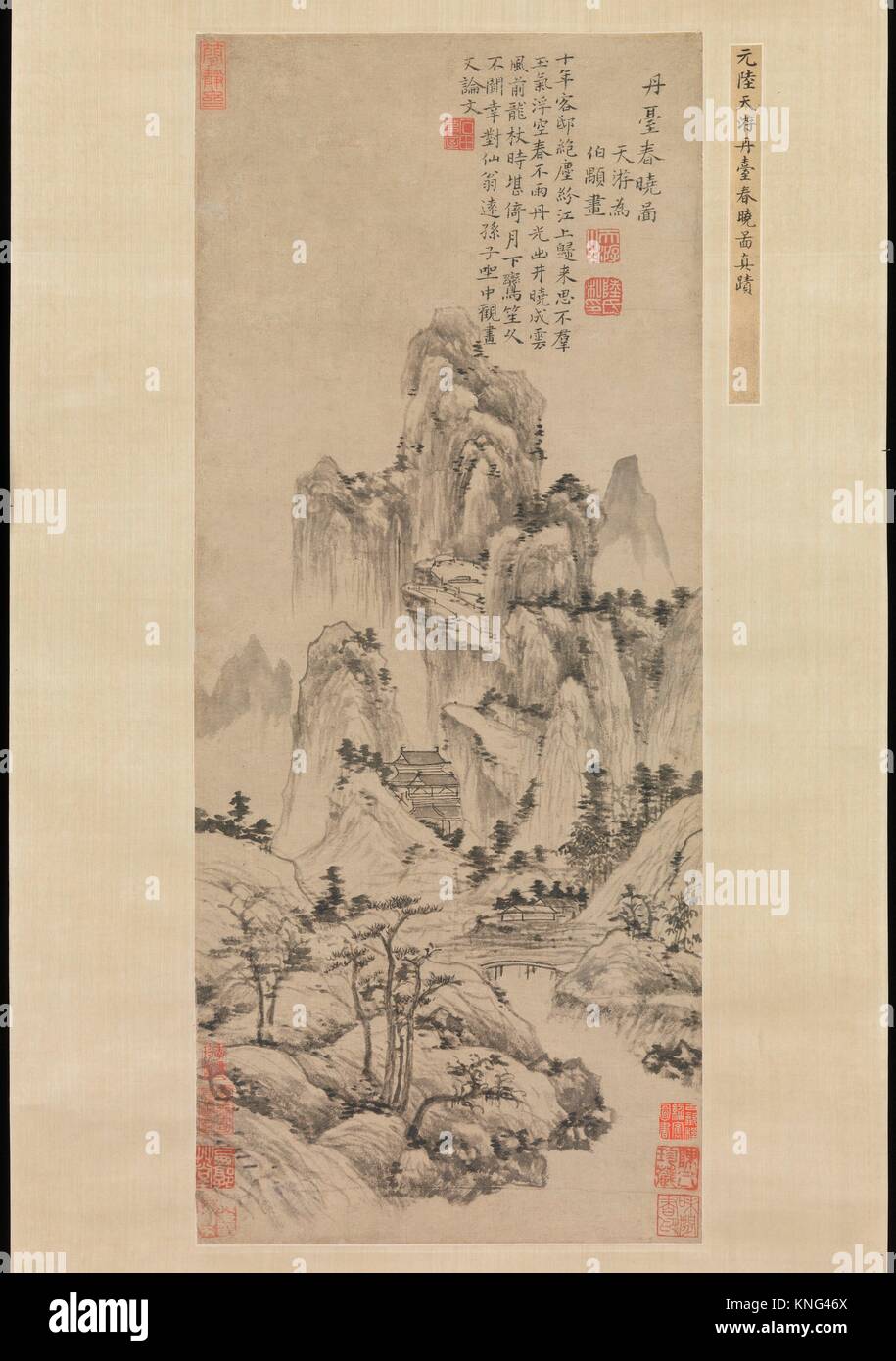 La molla alba sopra l'Elisir terrazza. Artista: Lu Guang (Cinese, ca. 1300-dopo il 1371); Periodo: inizio la Dinastia Ming (1368-1644); data: ca. 1369; Foto Stock