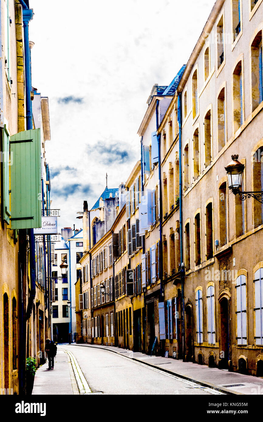 Metz /Francia): strade nel quartiere storico; Straßen in der Altstadt Foto Stock