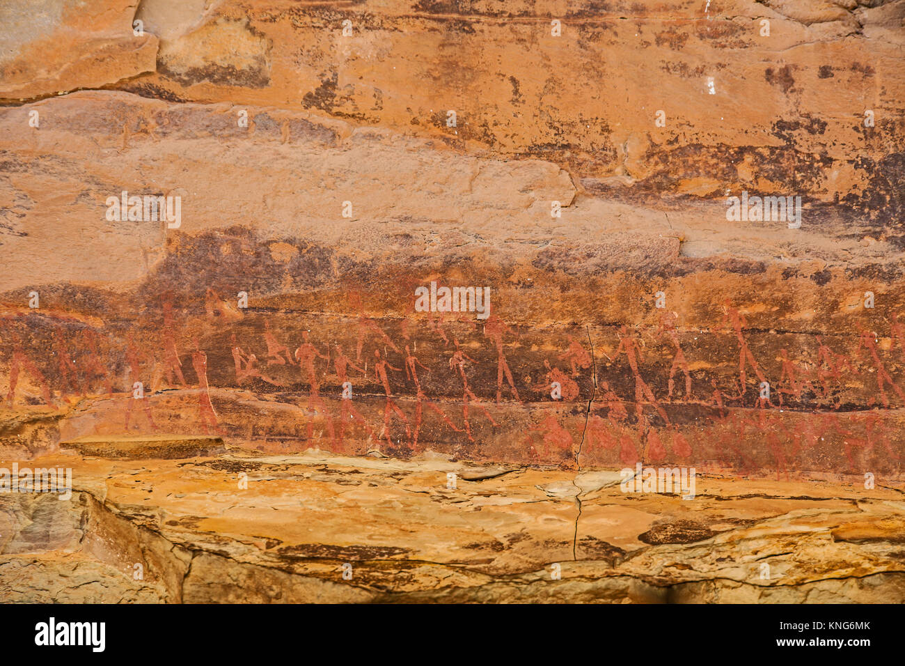 Boscimane di arte rupestre in Sud Africa 14 Foto Stock