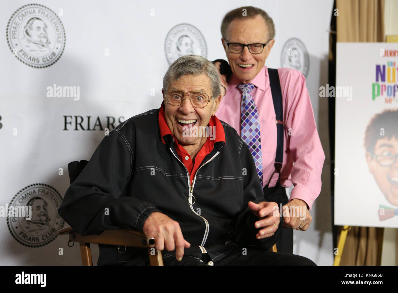 Jerry Lewis (L) e Larry King frequentare i frati Club celebrazione di Jerry Lewis e il cinquantesimo anniversario " Il professore matto" il 5 giugno 2014. Foto Stock