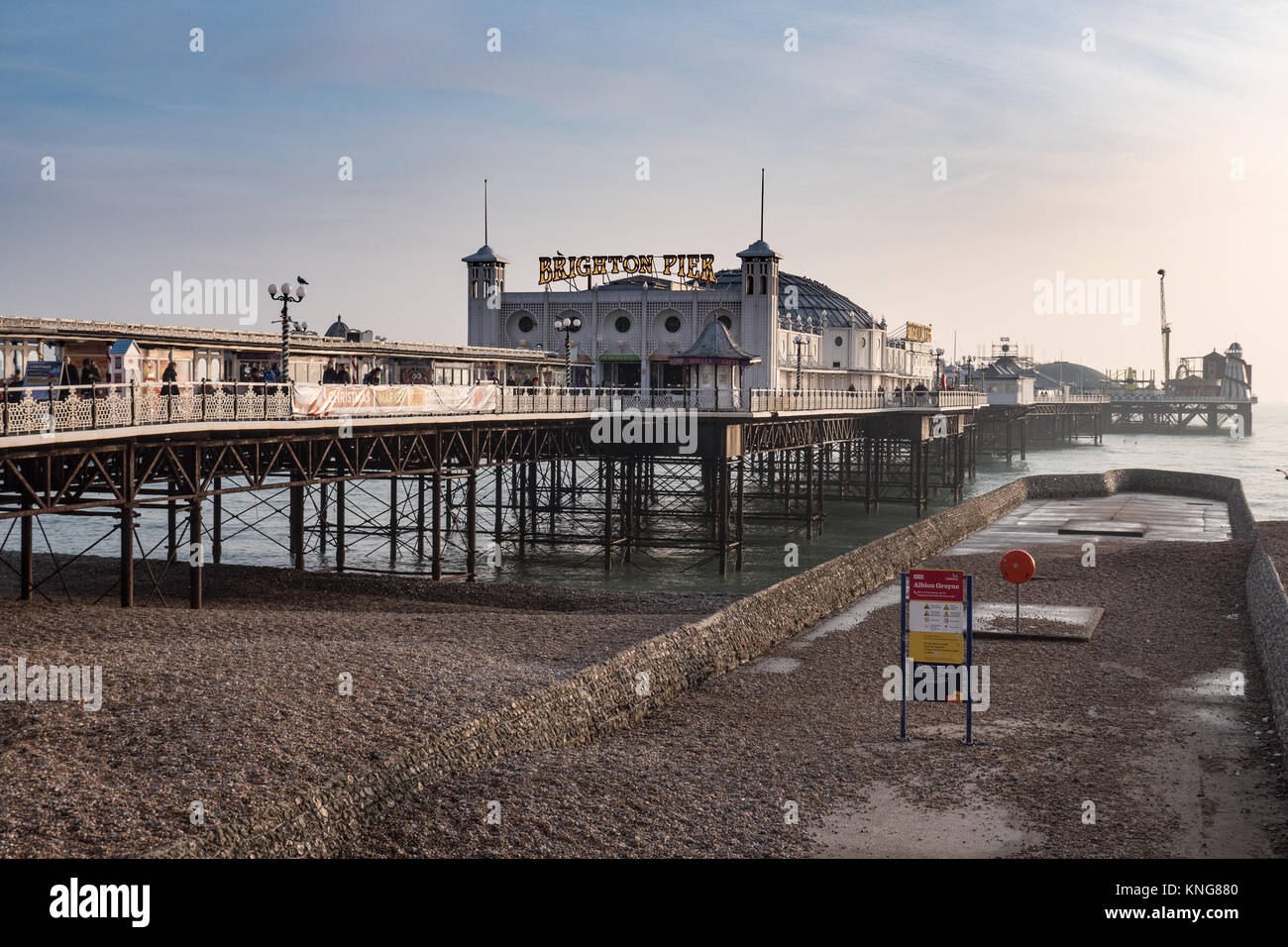 Il Brighton Pier, Sussex, Inghilterra, Regno Unito. Foto Stock