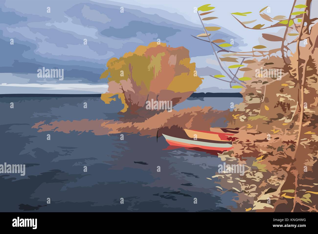 Alla fine di una stagione di pesca Illustrazione Vettoriale