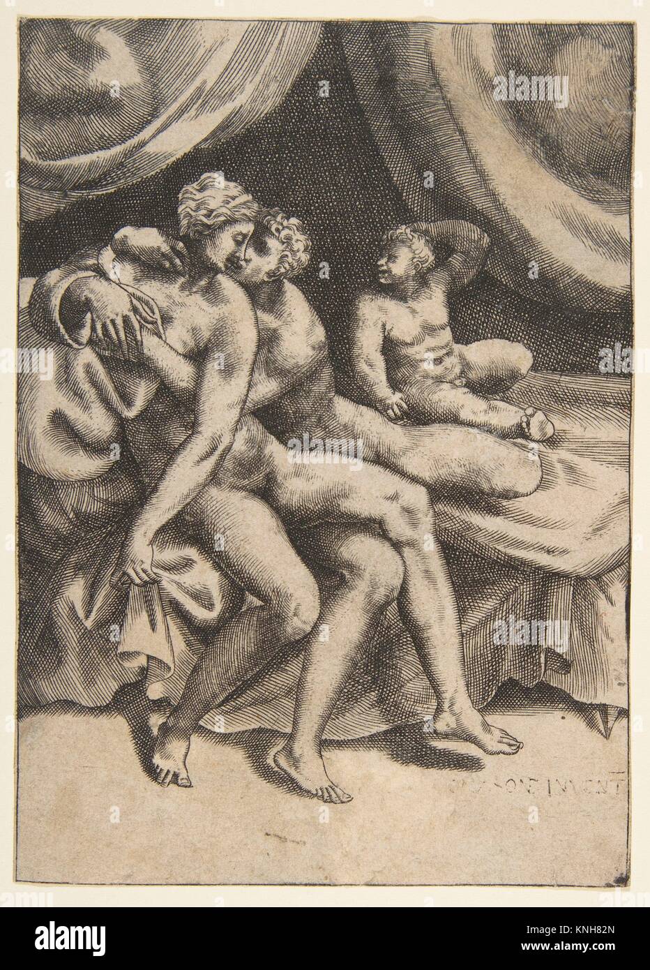 Due innamorati su un letto, da gli amori degli dèi. serie ... Immagini innamorati a letto