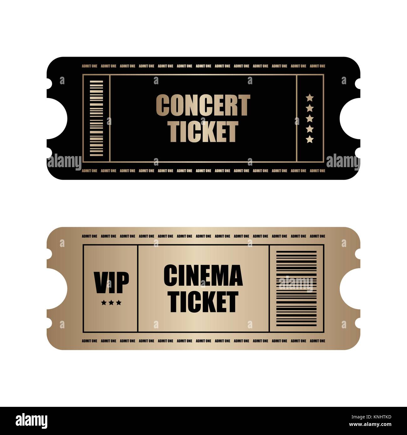 Special black-gold design ticket Illustrazione Vettoriale