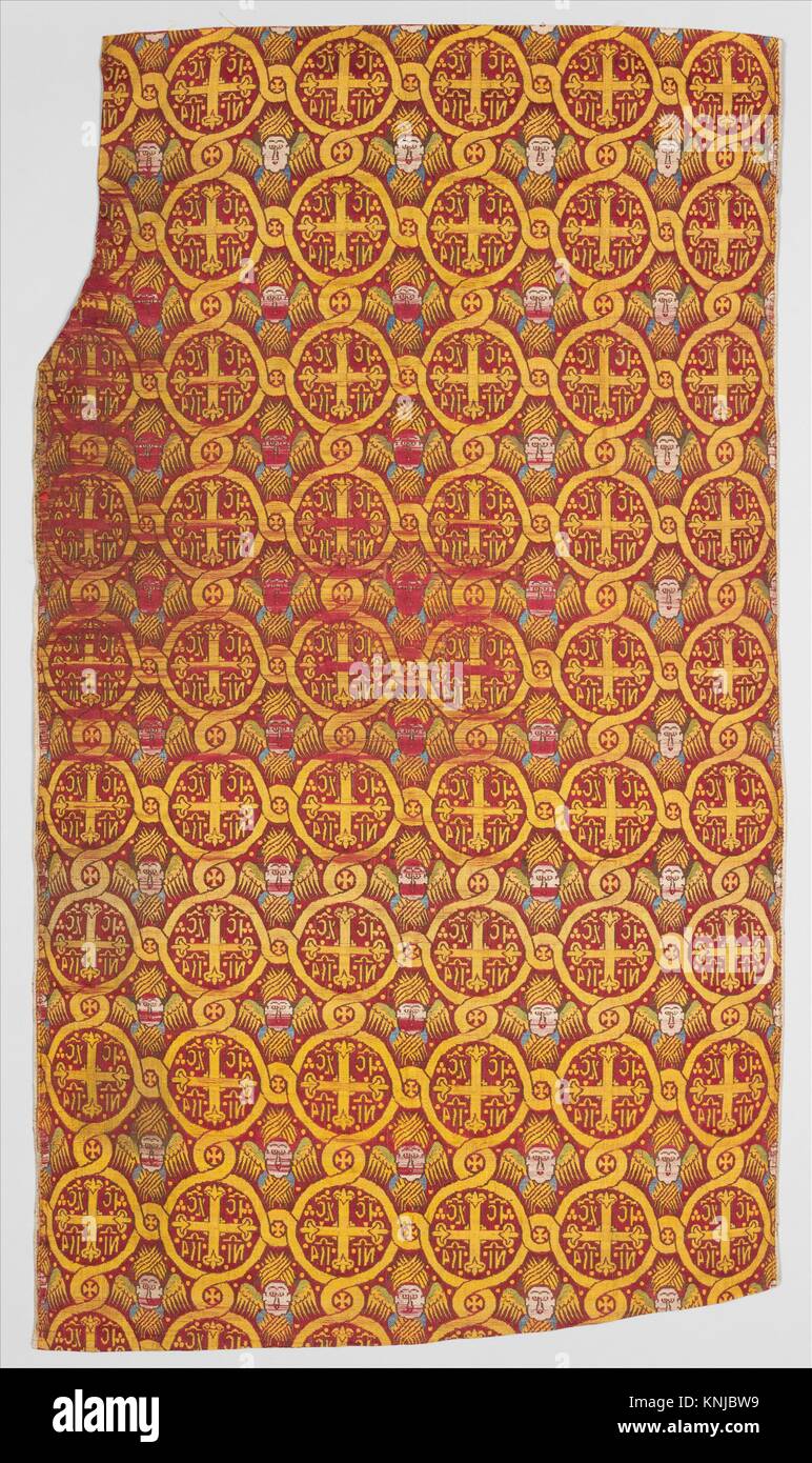 Tessuto di seta con Serafini e croci. Data: xvii secolo; Cultura: Ottoman;  medie: Seta, lampasso tessere (massa di raso, pattern in saia Foto stock -  Alamy