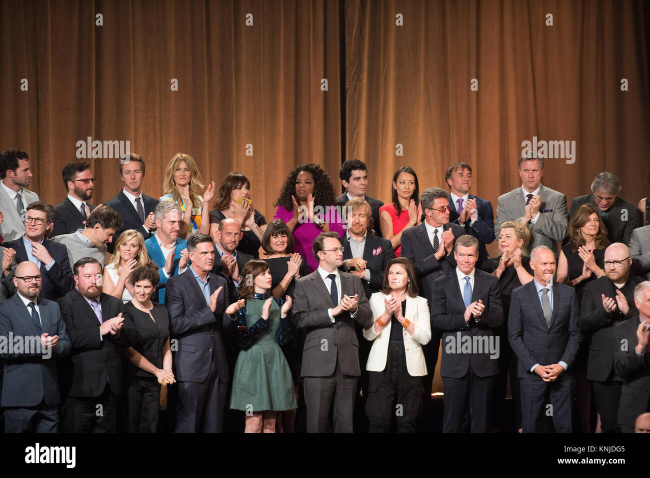 HOLLYWOOD, CA - 02 febbraio: Candidati pranzo presso il Beverly Hilton, 2 febbraio 2015 per la 87th Oscar per i film eccezionali conquiste del 2014 che sarà presentato domenica, 22 febbraio 2015, presso il Teatro di Dolby e teletrasmesso in diretta dalla televisione ABC Rete su Febbraio 22, 2015 a Hollywood, in California. Persone: Oscar nomination Foto Stock