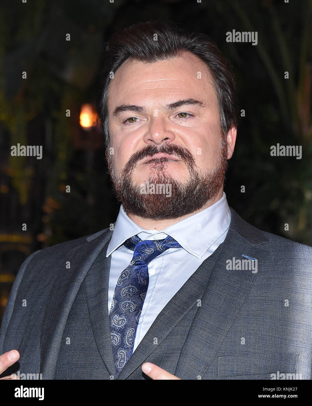 Hollywood, California, USA. Undicesimo Dec, 2017. Jack Black arriva per il 'Jumanji: Welcome To The Jungle' Los Angeles Premiere al teatro cinese. Credito: Lisa O'Connor/ZUMA filo/Alamy Live News Foto Stock