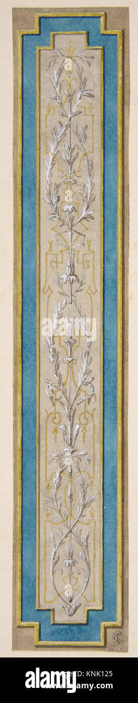 Un pannello decorativo in stile rococò disegnato da Jules-Edmond-Charles Lachaise e Eugène-Pierre Gourdet (1830-1897), che illustra la pianificazione artistica, la composizione e l'ornamento. Foto Stock