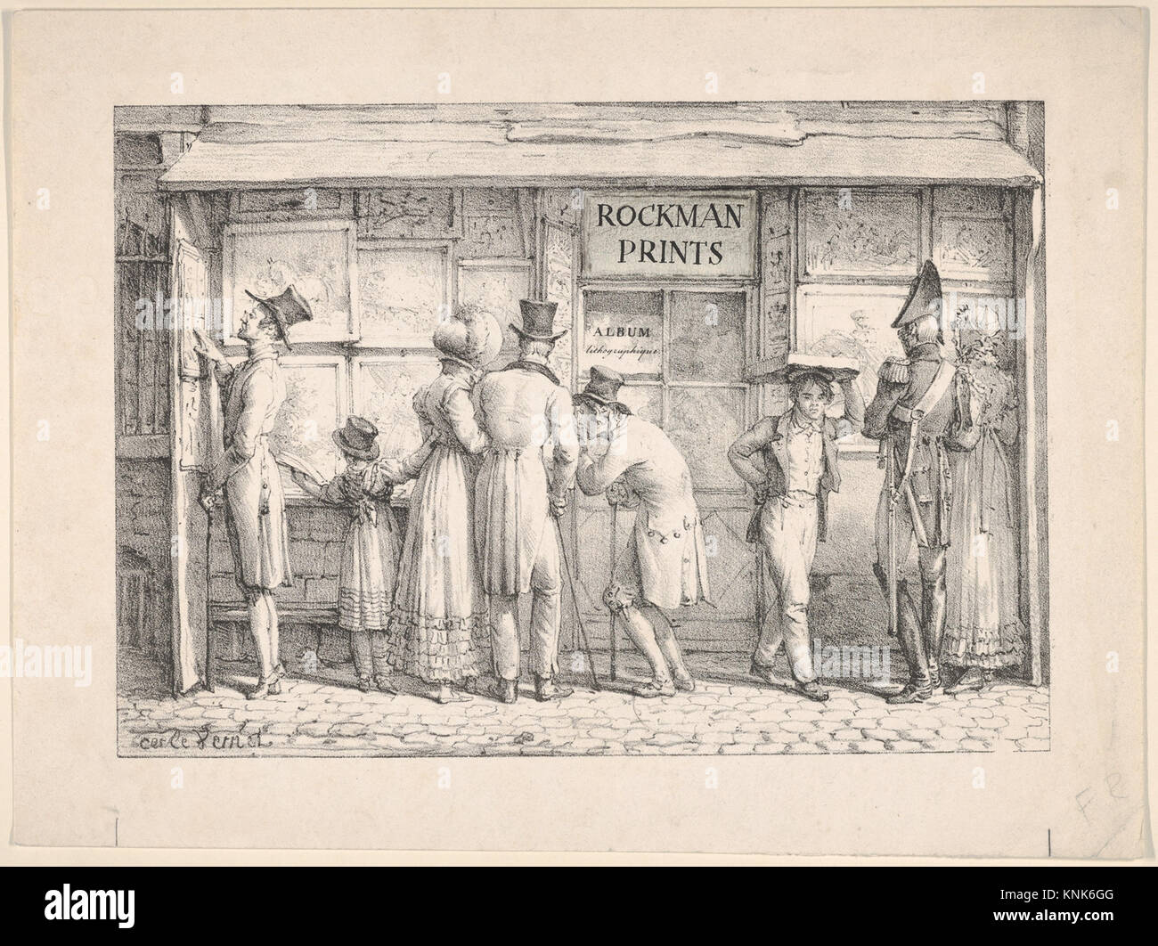Questa stampa mostra la tipografia di Francois Delpech, che illustra i processi di stampa del XIX secolo, gli interni dei laboratori e la produzione artistica di Carle Vernet. Foto Stock