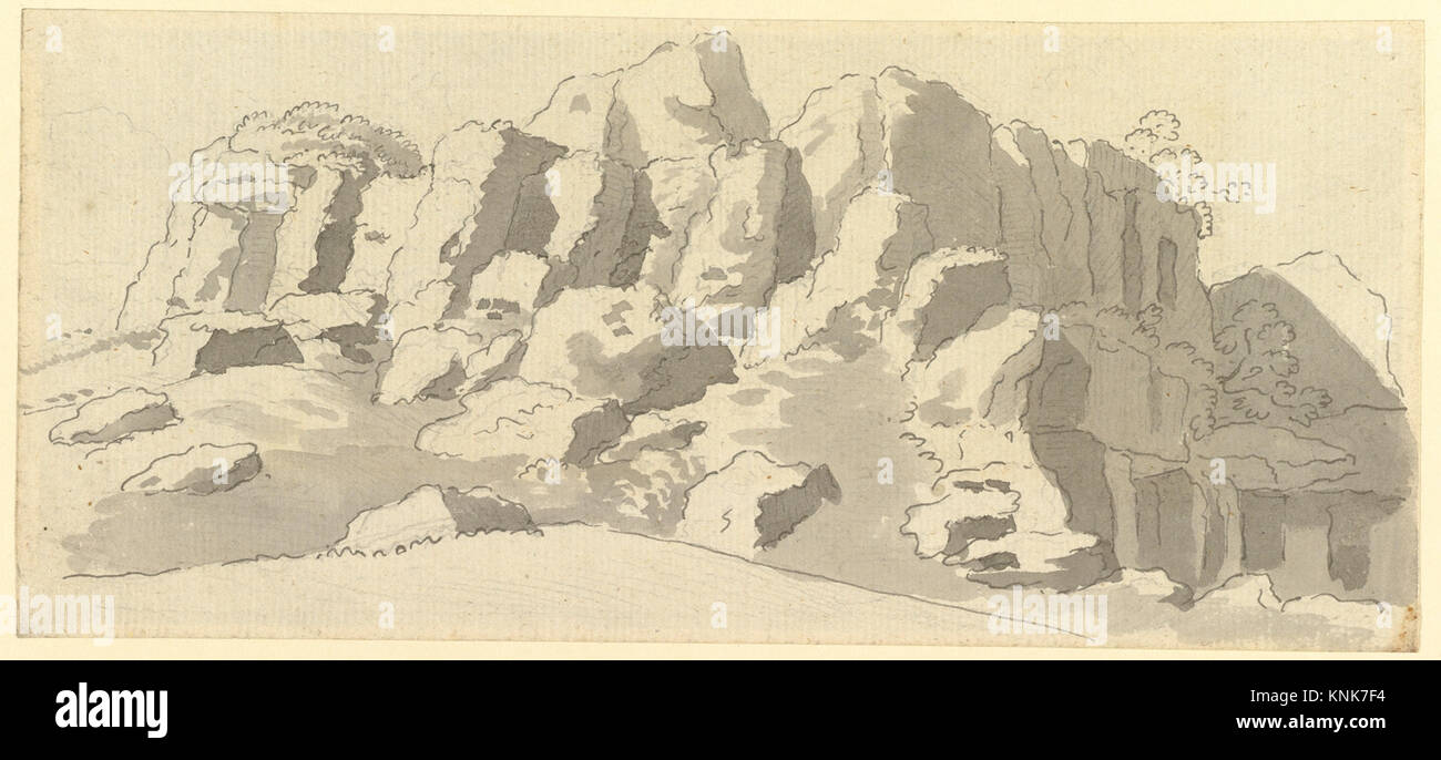 Design for Rock-Work at Virginia Water, Windsor Great Park, artista: Thomas Sandby (British, battezzato Nottingham 1723–1798 Windsor) 1780's (?) Foto Stock