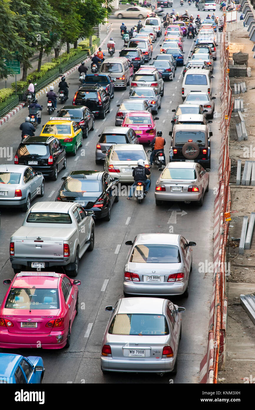 Il traffico di Bangkok, Thailandia Foto Stock