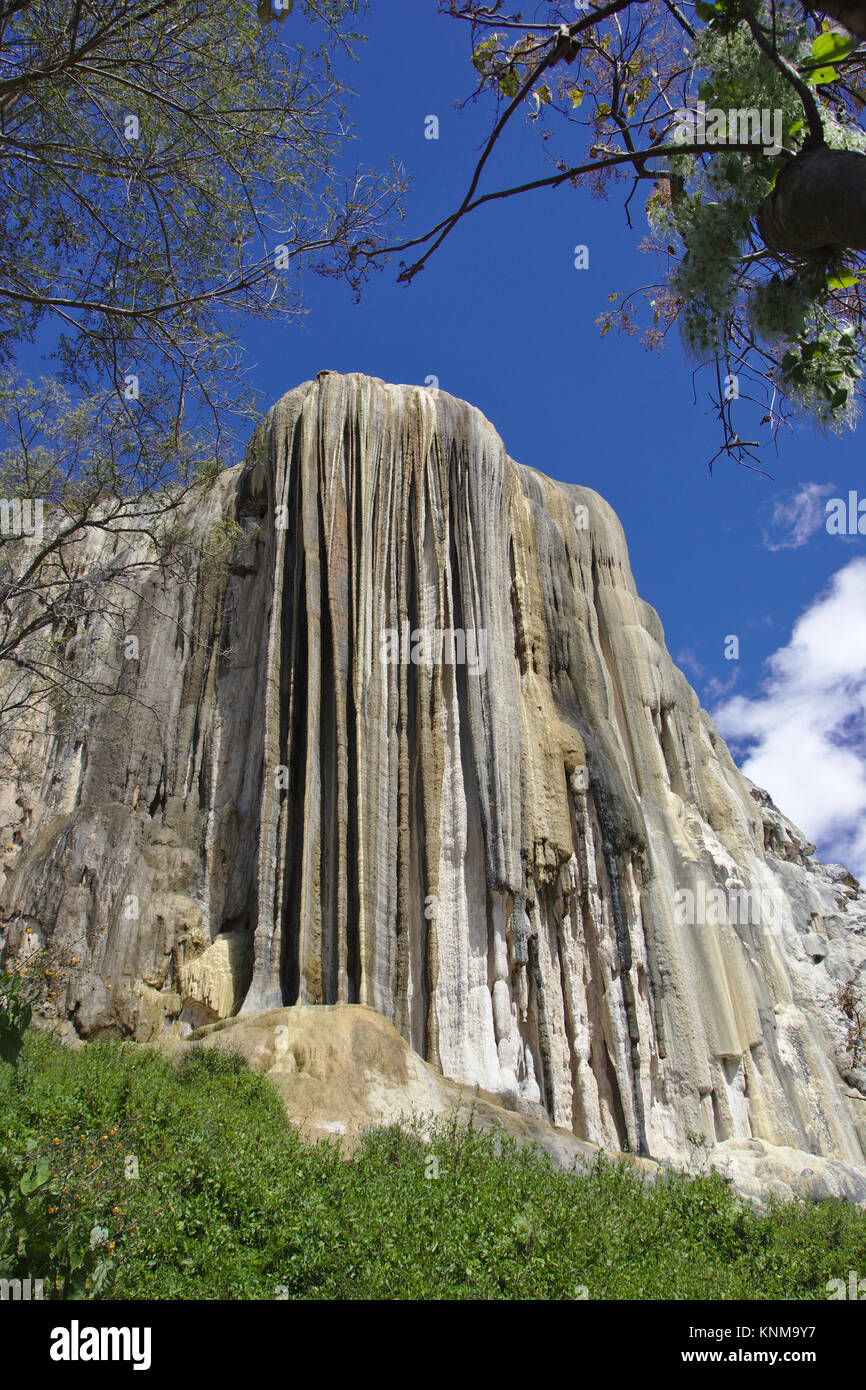 Hierve el Agua, cascadas petrificadas, Oaxaca, Messico Foto Stock