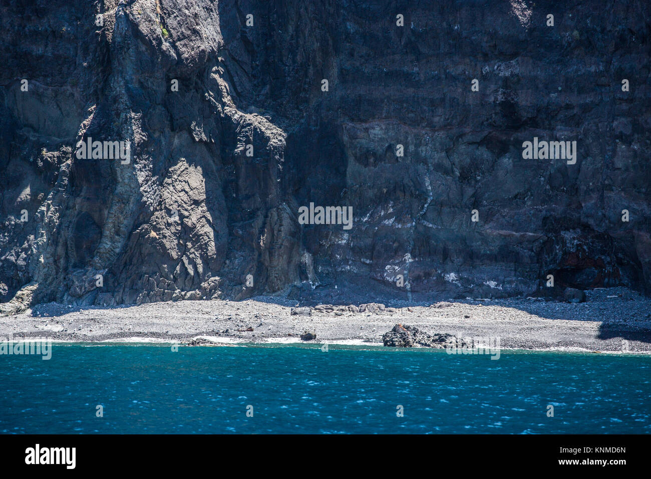 Felsenstrand Madeira, Portogallo su Boatstrip Foto Stock