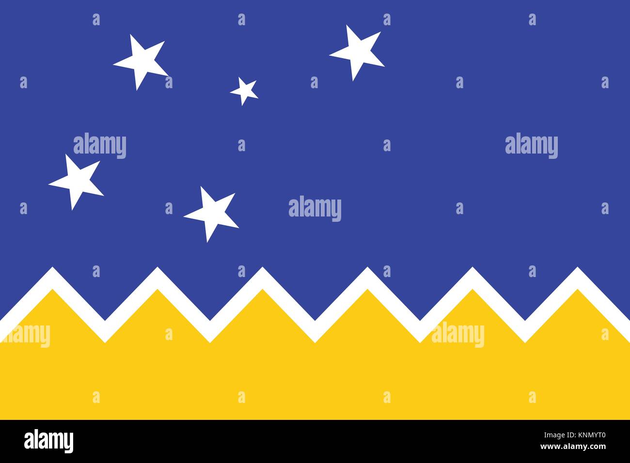 Vettore ufficiale bandiera del cileno Territorio Antartico . Illustrazione Vettoriale