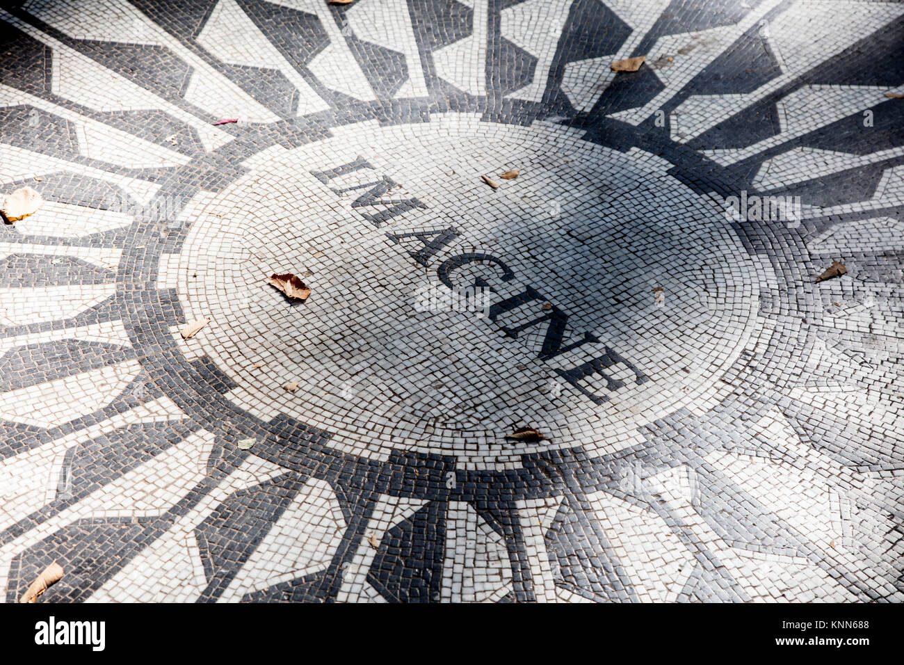 Immaginate, John Lennon Memorial, Strawberry Fields, al Central Park di New York Foto Stock