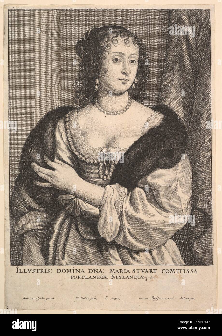 Frances Stuart, contessa di Portland. Serie/Portfolio: Icones Principum Virorum; Artista: Wenceslaus Hollar (boemo, Praga 1607-1677 Londra); Foto Stock