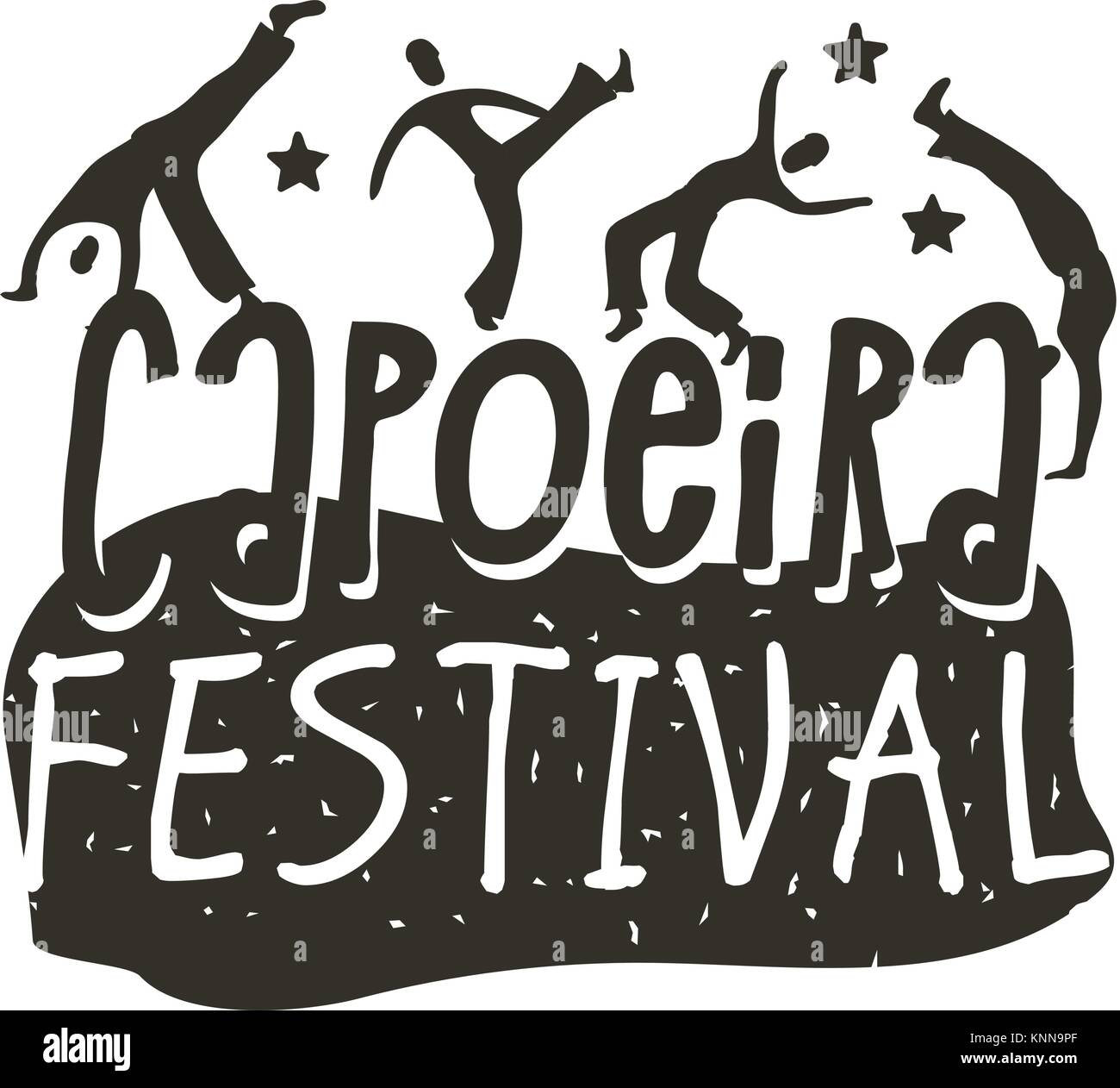 Capoeira di ballo brasiliano di origine africana poster Illustrazione Vettoriale
