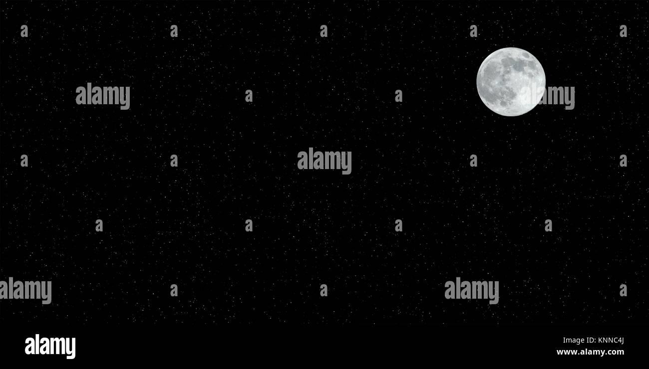 Luna e stelle Foto Stock