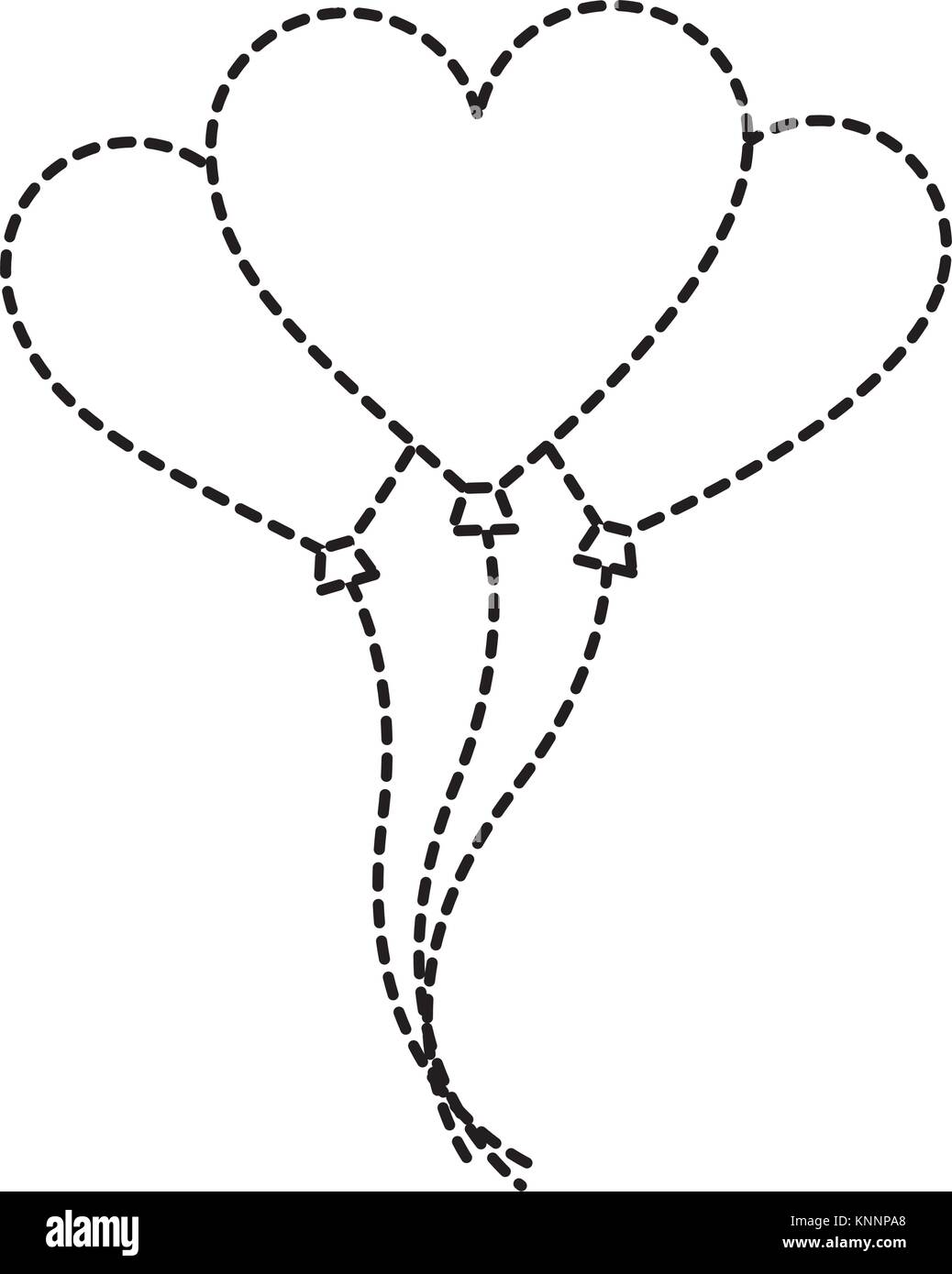 Grappolo di palloncini cuore a forma di amore romantica Illustrazione Vettoriale