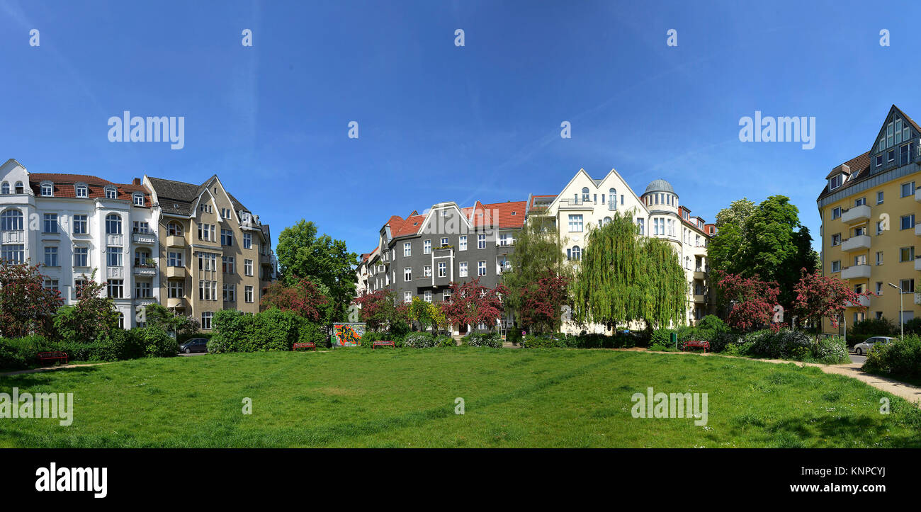 Vecchia costruzione, luogo Cosima, Friedenau, tempio corte bella montagna, Berlino, Germania, Altbauen, Cosimaplatz, Tempelhof-Schoeneberg, Deutschland Foto Stock