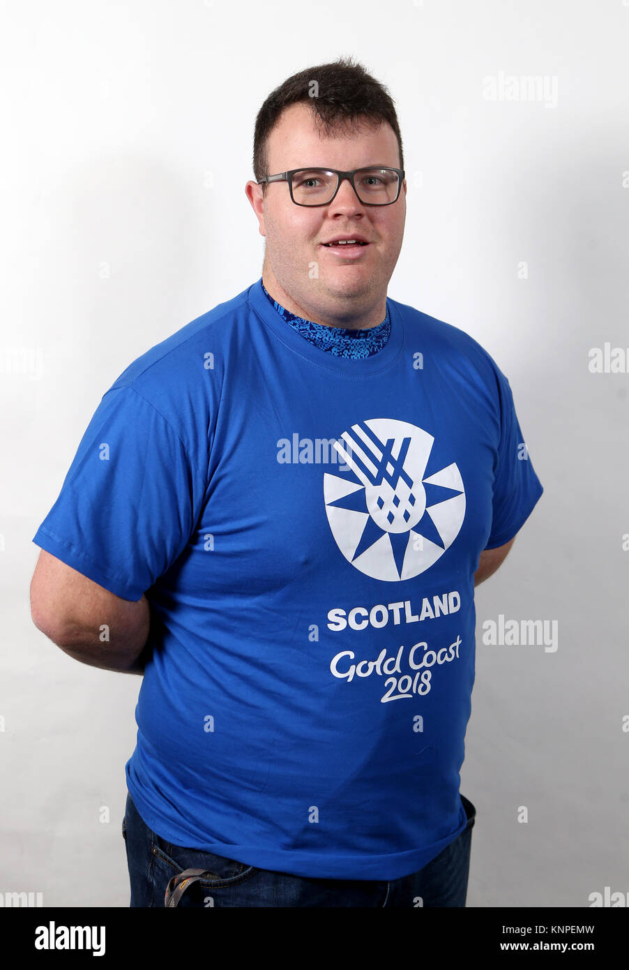 Chris Bennett durante il Team Scozia via e agli atleti annuncio per la Gold Coast 2018 Giochi del Commonwealth presso l'Università di Stirling. Foto Stock