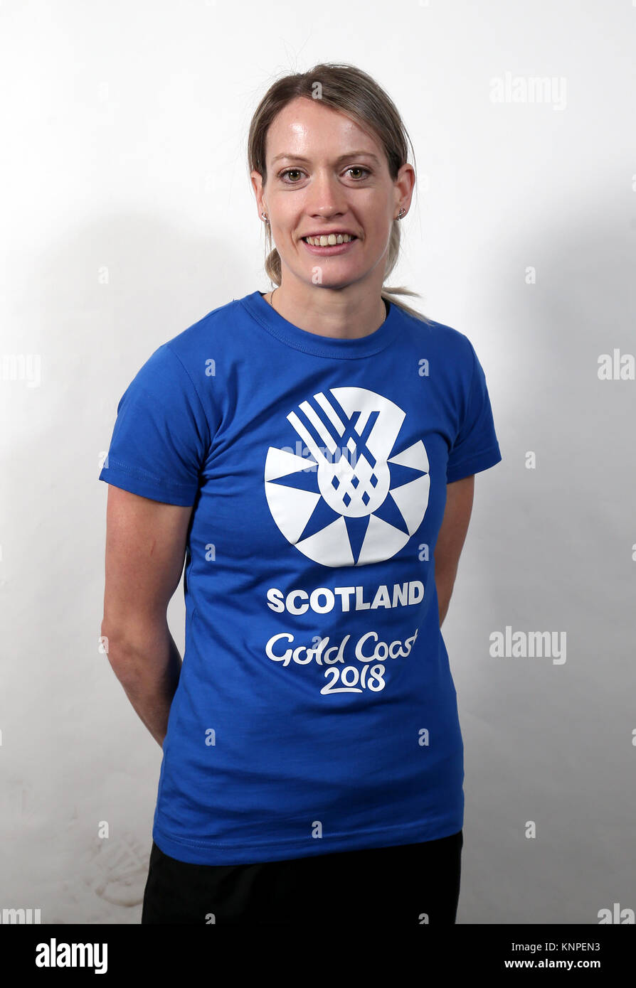 Eilidh Doyle durante il Team Scozia via e agli atleti annuncio per la Gold Coast 2018 Giochi del Commonwealth presso l'Università di Stirling. Foto Stock