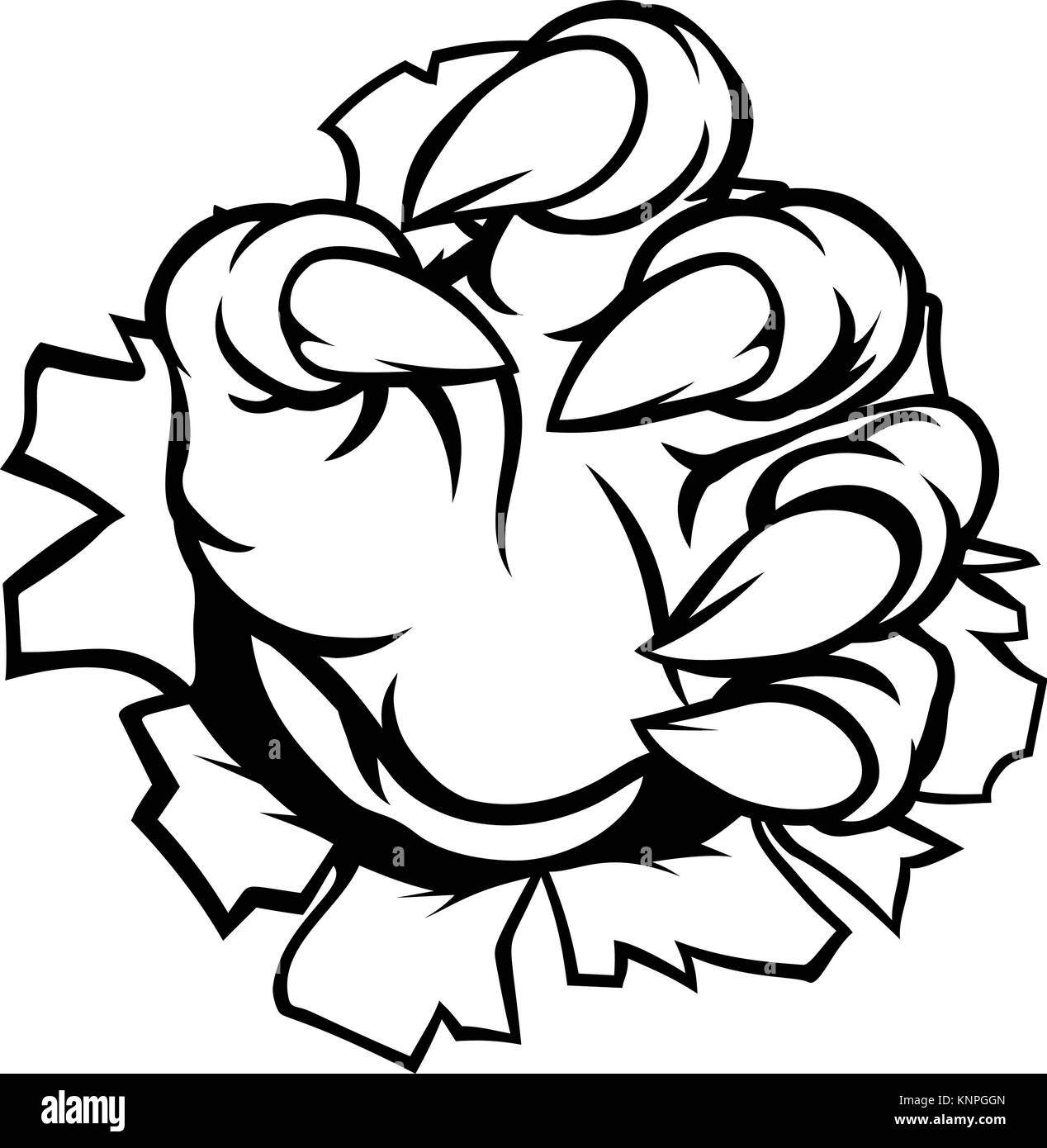 Mostro grafico ad artiglio Illustrazione Vettoriale