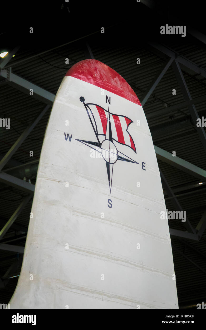 Centro pinna di coda di un Dan Air Avro 685 York aeromobili presso l'Imperial War Museum Duxford, REGNO UNITO Foto Stock