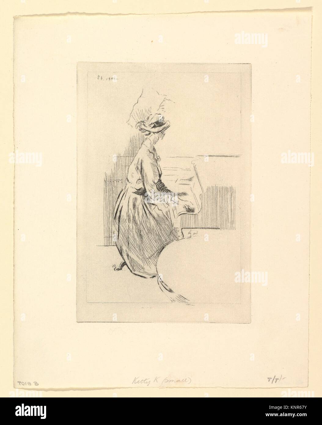 Kitty K. (la piccola piastra). Artista: Walter Richard Sickert (British, Monaco di Baviera 1860-1942 Bathampton, Somerset); data: 1920; mezzo: attacco e Foto Stock
