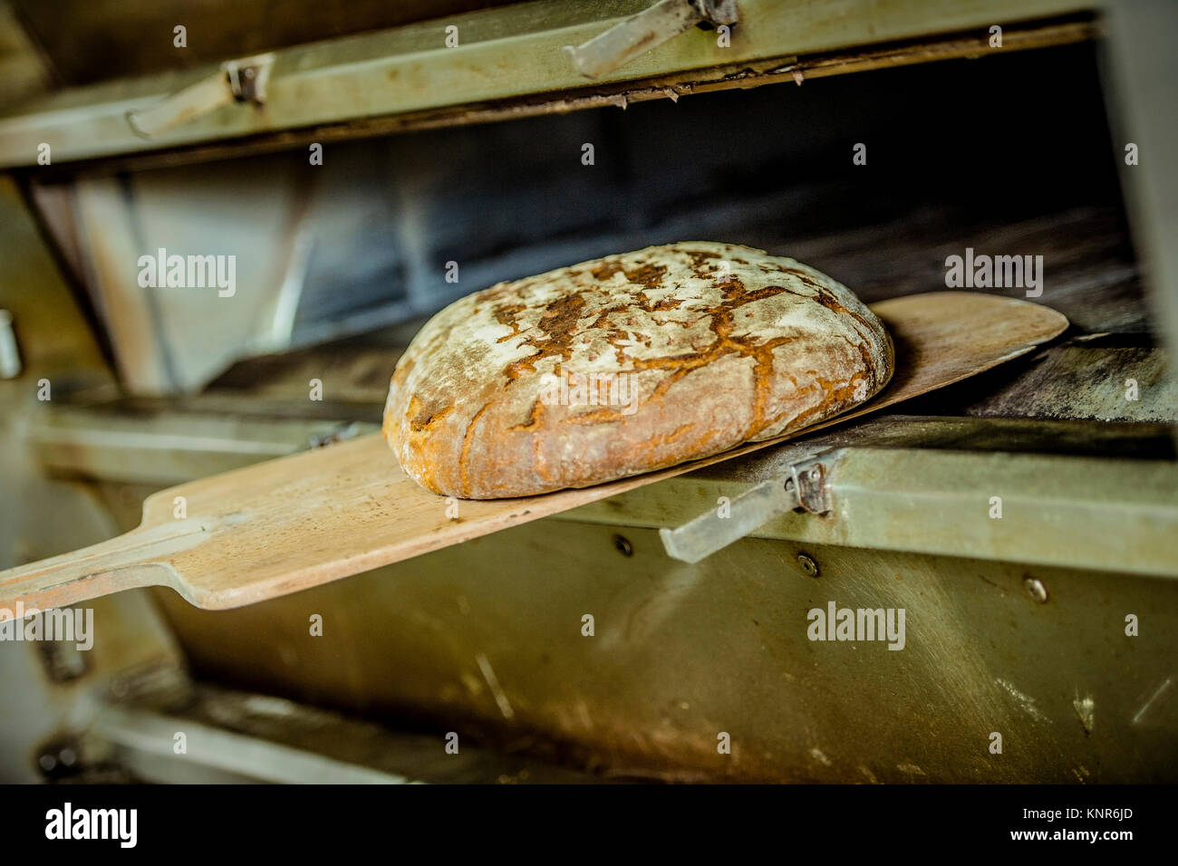 Brot backen, Backstube" - la cottura del pane Foto Stock