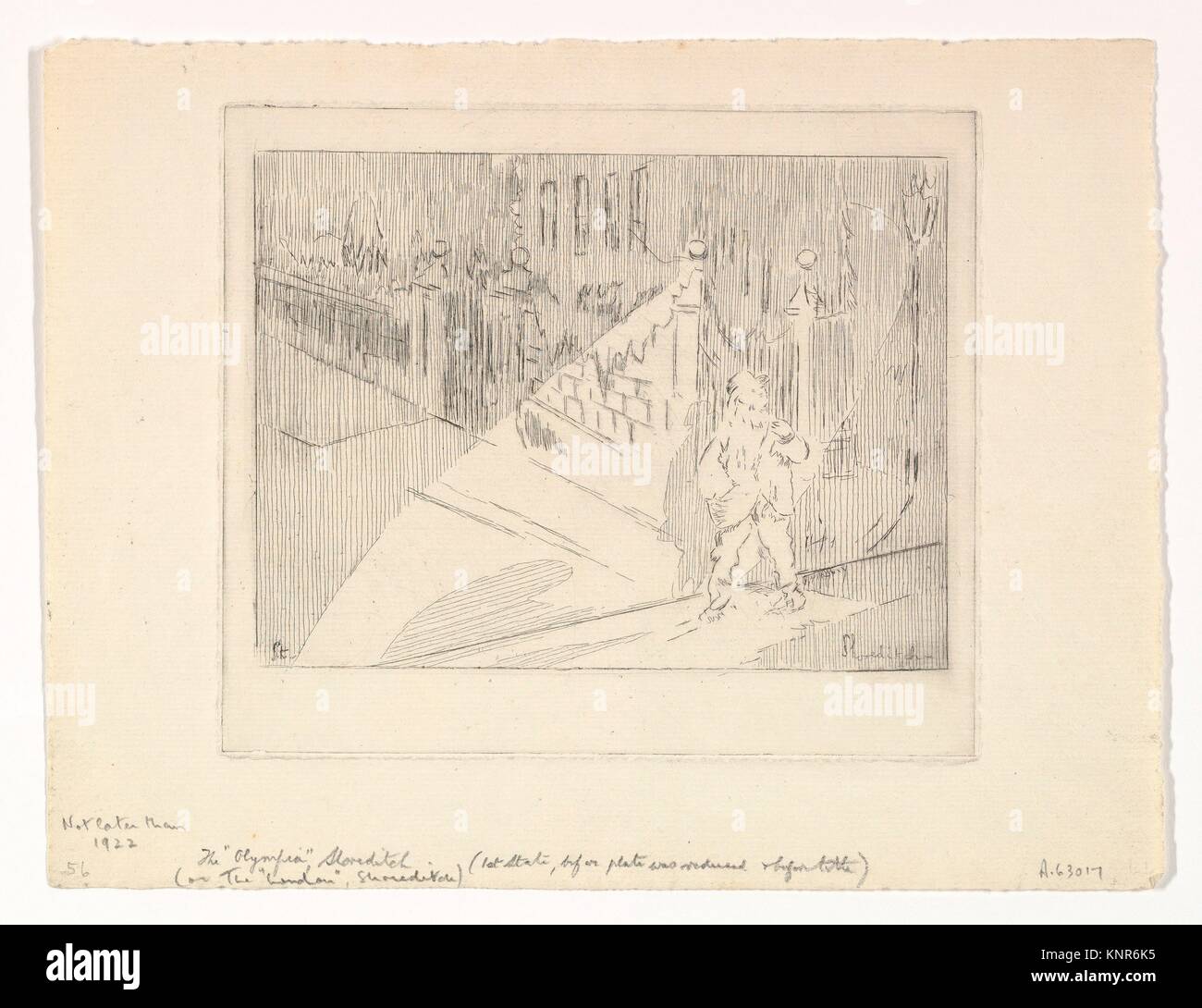 Il London Shoreditch. Artista: Walter Richard Sickert (British, Monaco di Baviera 1860-1942 Bathampton, Somerset); data: ca. 1920; mezzo: incisione; primo stato Foto Stock