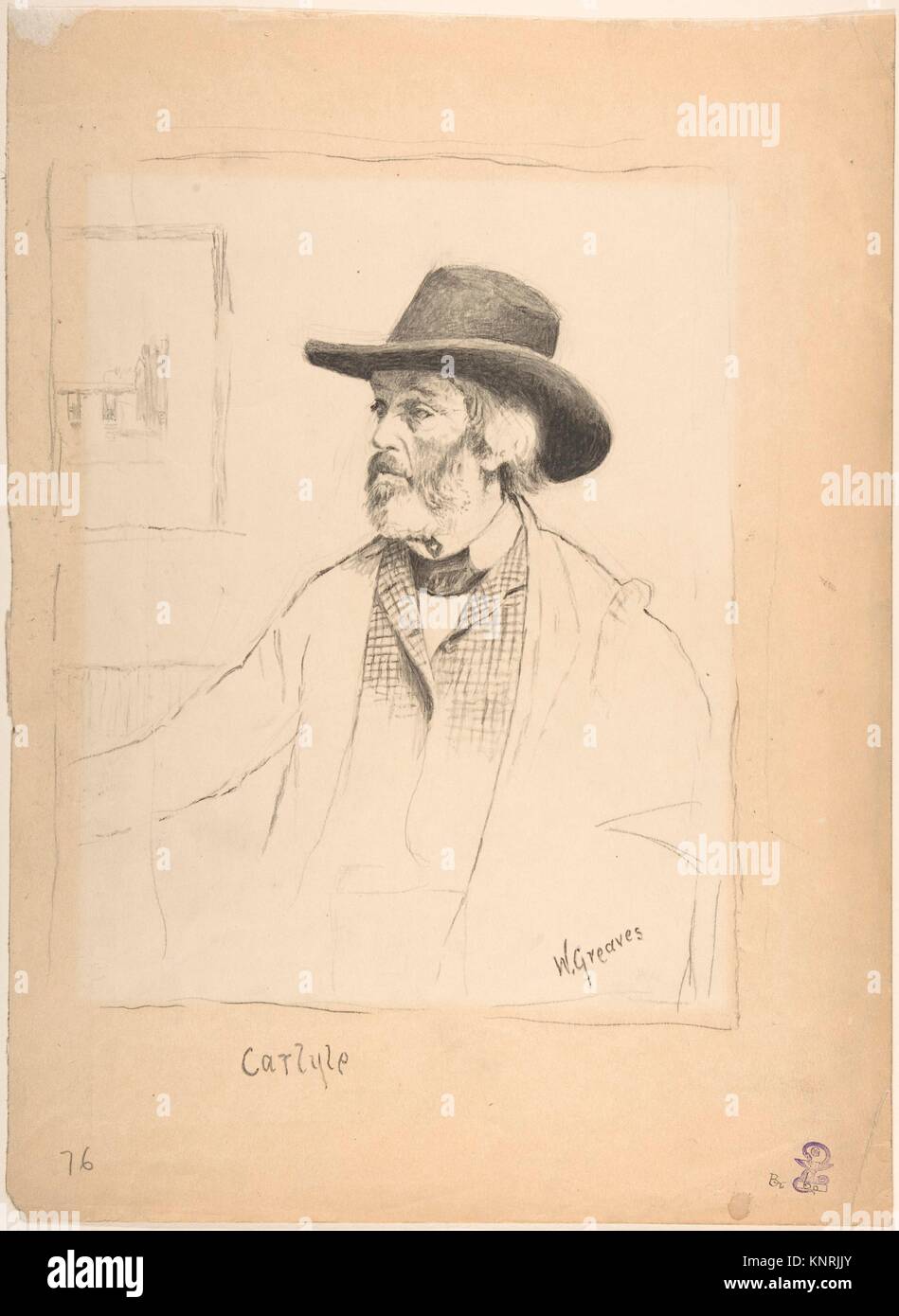 Ritratto di Thomas Carlyle. Artista: Walter ciccioli (British, Londra Londra 1841-1930); Sitter: Thomas Carlyle (British, Annandale, Scozia 1795-1881 Foto Stock